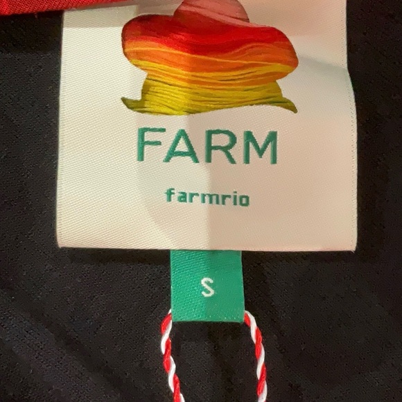 FARM Rio Black Red Rose One Shoulder Midi Dress S - Picture 3 of 4